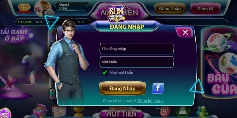 Các bước đăng nhập vào Sun52
